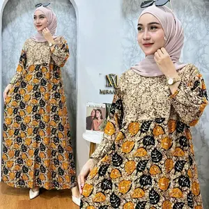 Daster Rayon Premium Gamis Rayon Tangan Panjang Semata Kaki Busui Tali Samping Dress  Wanita Muslim