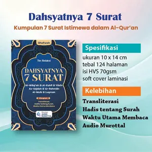 Buku Saku : dahsyatnya 7 surat yasin al mulk alkahfi alwaqiah arrahman sajdah luqman - alquran quran books iqro - buku agama - bonus audio setiap surat Mushaf