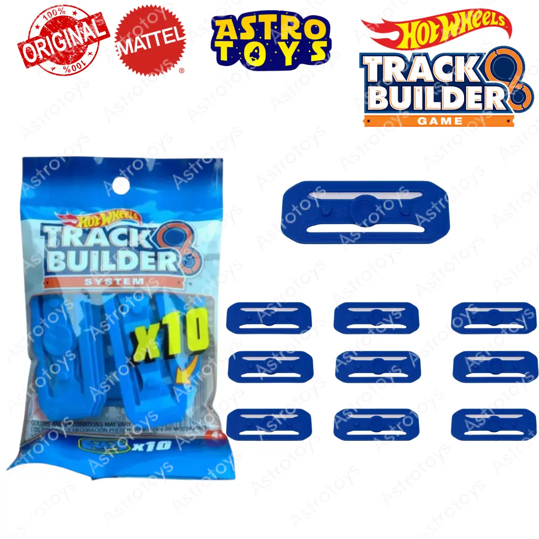 Hot Wheels Track Builder System Connector isi 10pcs - Mainan Anak Sambungan Trek Jalanan Lurus Mobil Hotwheels Hotweels FNJ26