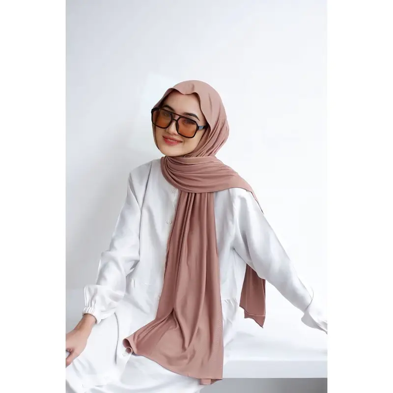 Jasmine HIJAB Pashmina Kaos Meleyot Jersey Premium Mleyot Keriwil Kriwil Letoy Spandek Jersy 3