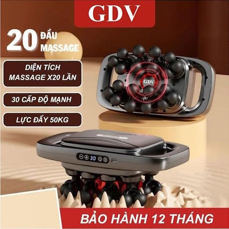 Tặng củ sạc + cáp sạc Máy Massage Toàn Thân Cầm Tay Máy Mát Xa Đấm Lưng Chân Tay Vai Cổ 12 Đầu 16 Đầu 20 Đầu 22 Đầu GDV - Hàng Chính Hãng