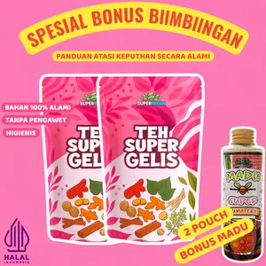 Ramuan Teh Super Gelis - Herbal Kewanitaan Teh Daun Sirih Manjakani Kayu Rapet Rempah rimpang Celup Bahan Alami 100% Tanpa Pengawet Resep Jsr Super Regen