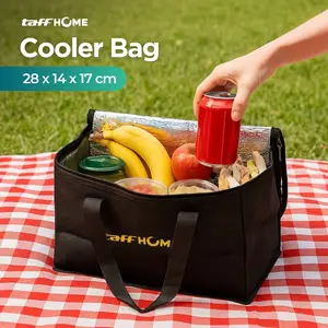 [HAJ] TaffHOME Tas Pendingin Makanan Cooler Bag Thermal Insulated Bag 28x14x17cm - S1524 - Black
