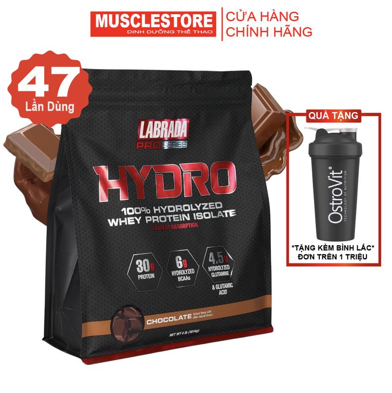 Sữa Bột Labrada Hydro, Hydrolyzed Whey Protein Isolate, 47 lần dùng (4Lbs) iso  whey isowhey
