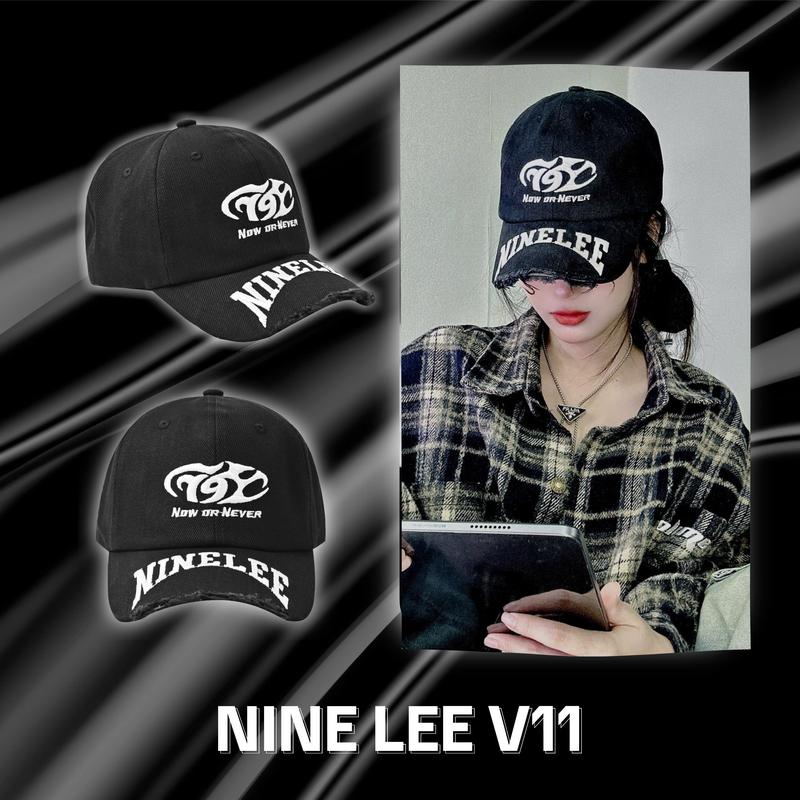   Nine Lee x Huỳnh Toàn 09  Nón NineLee V11 Đen thêu NOW OR NEVER - Vành Rách Cá Tính-Unisex - Cực Ngầu 