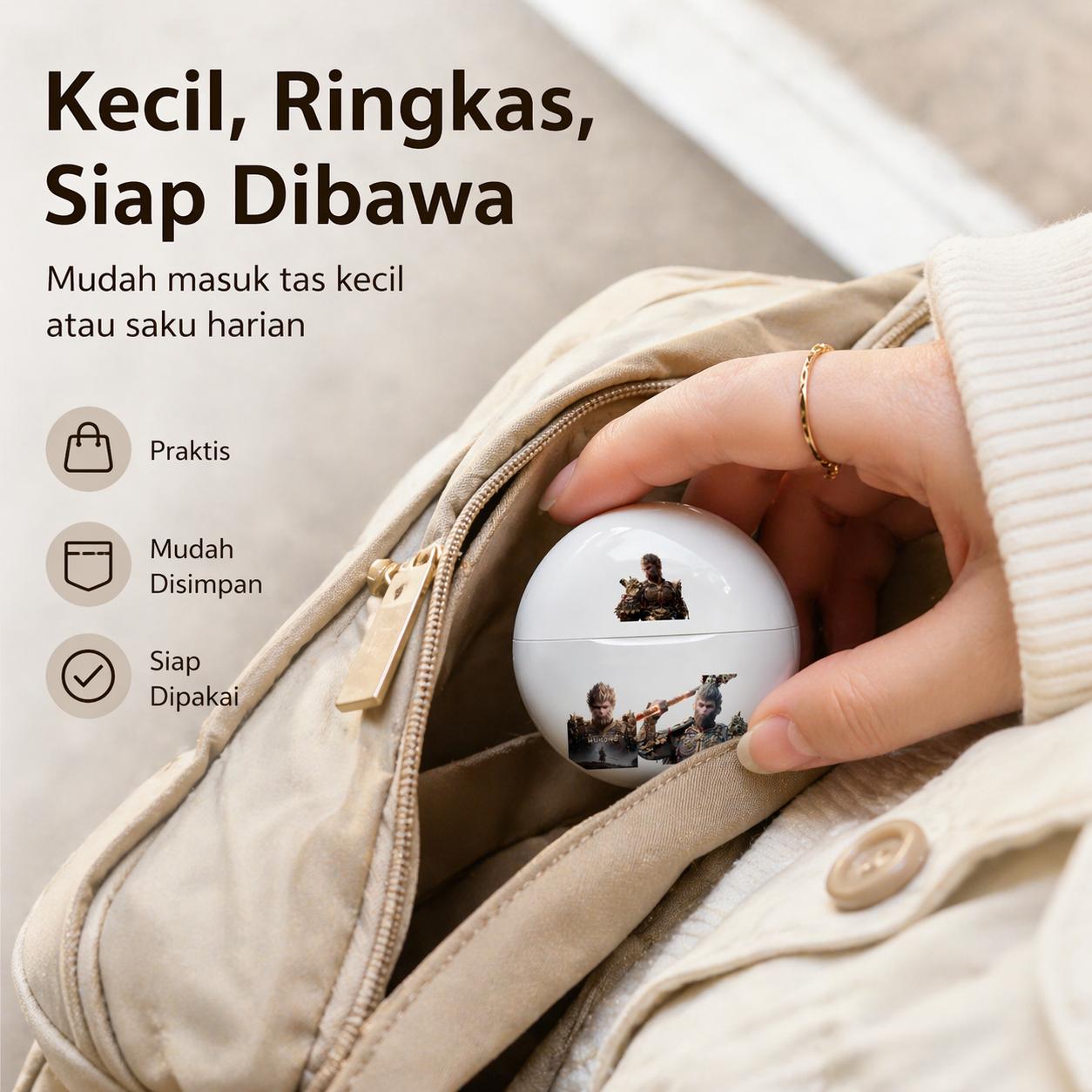 【COD】 Black Myth Wukong   Earphone TWS Bluetooth Suara Stereo Level HiFi Nyaman Dipakai Tahan Air IPX5 Untuk Android & iPhone