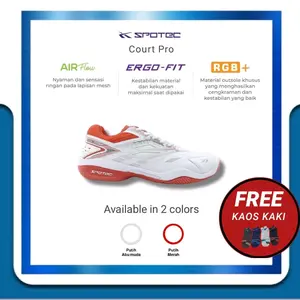 Spotec Sepatu Tennis Court Pro Putih - Merah