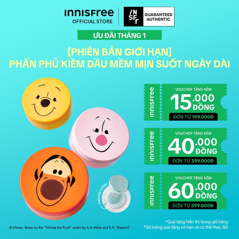 PHIÊN BẢN DISNEY Phấn phủ bột kiềm dầu mịn lì lâu trôi INNISFREE No Sebum Mineral Powder 5g