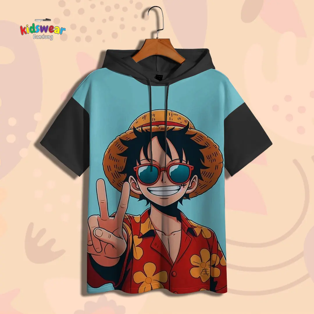 Kaos Hoodie Anak ANIME ONE PIECE Baju Anak ANIME ONE PIECE 3D Printing Untuk Umur 1-12 Tahun G15 Fashion