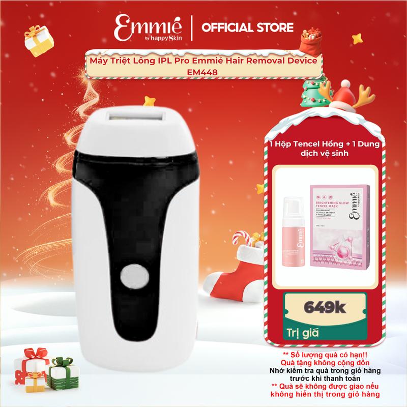   ĐỘC QUYỀN'  Máy Triệt Lông Emmié by Happyskin IPL PRO Therapy Device For Hair Removal EM448 Số lượng xung ánh sáng lên đến 600 nghìn xung - 7 Mức năng lượng tùy chọn - Tự ngắt điện khi nhiệt bo vượt mức 75% 