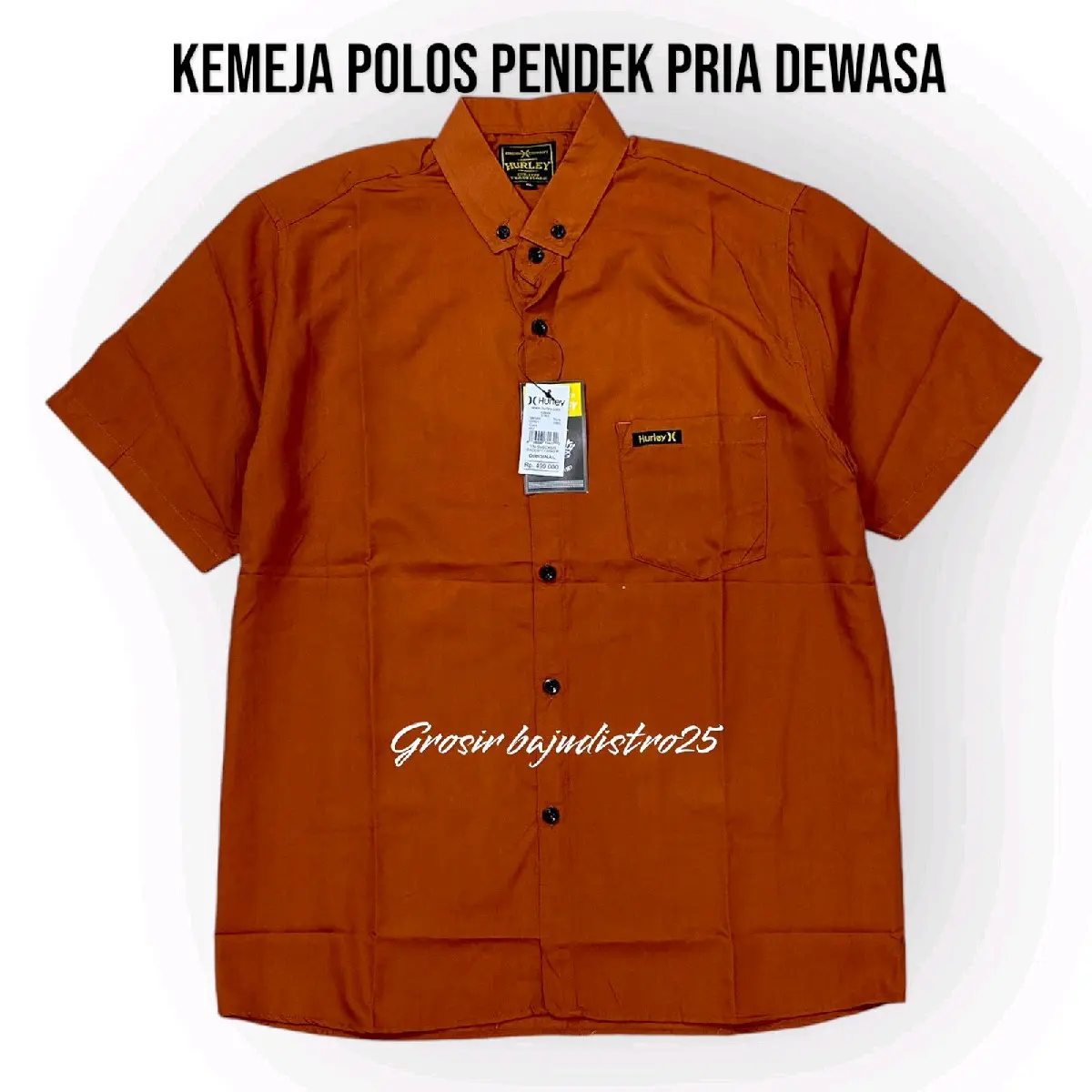 Kemeja viral kemeja Teracota  Lengan Pendek polos pria dewasa