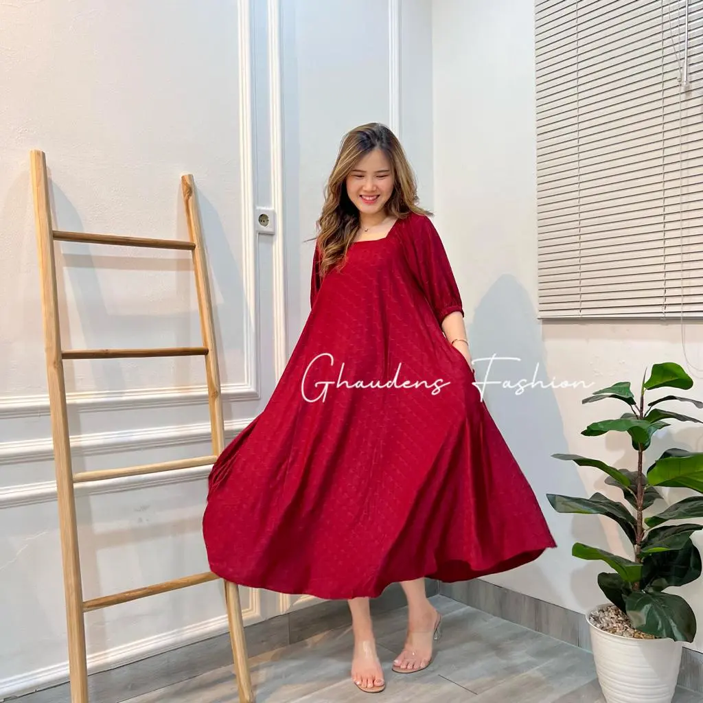 Long Midi Dress Clara Embos 7001 - Ghaudens terbaru