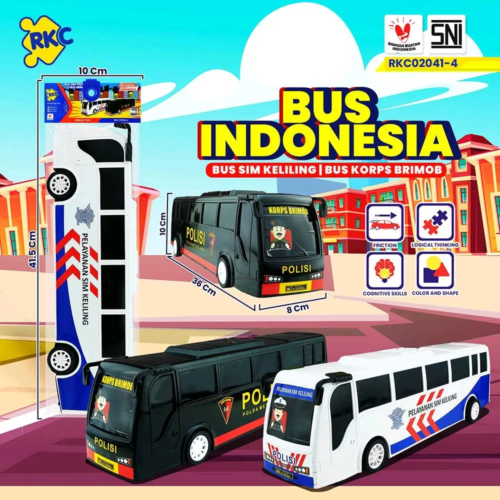 MAINAN BUS BASURI /BUS TRANSJAKARTA /BUS TELOLET Toy