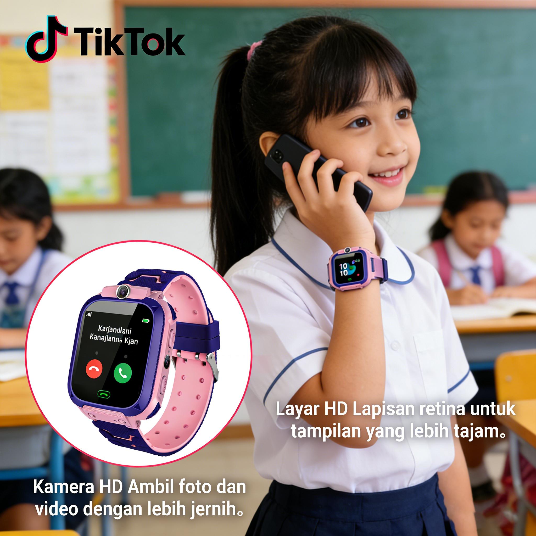 【Laris Manis】【Tiktok] (70%off)[READY]  Smart Watch Jam Tangan Anak dengan Telepon - Smartwatch Anak GPS Digital Anti Air / Jam Tangan Pintar Anak