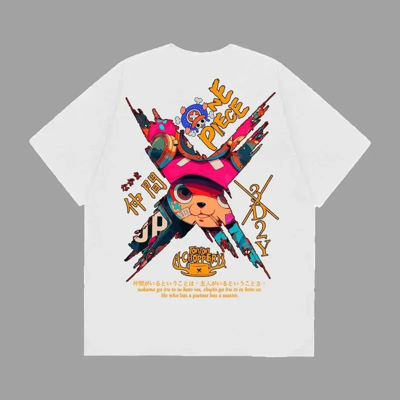 Kemeja Chopper Anime T-shirt Cetak Kartun T-shirt Lengan Pendek Tren Fashion Terlaris Kemeja Lengan Pendek Pria dan Wanita 4