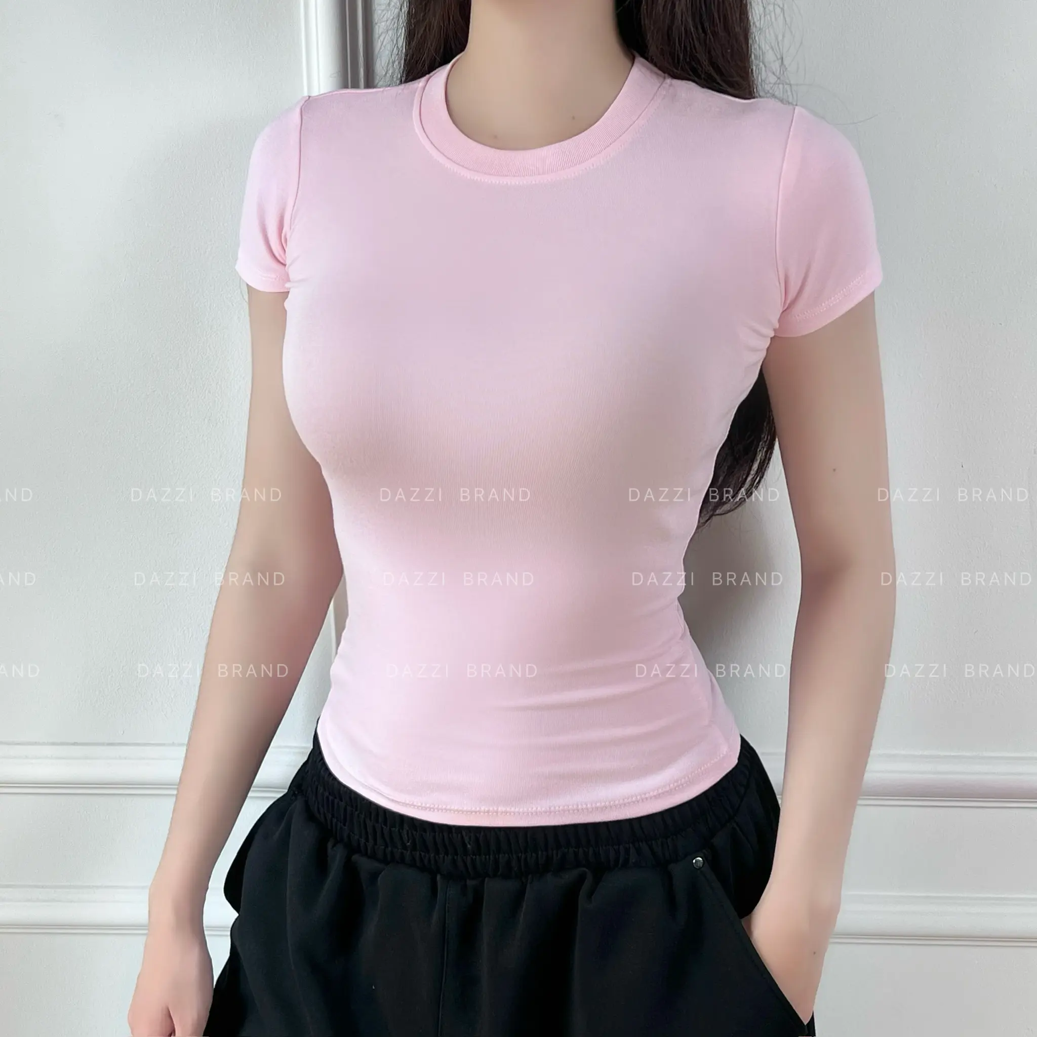 Áo thun trơn nữ cổ tròn vải cotton mịn DAZZI form ôm babytee Women A016 | BigBuy360 - bigbuy360.vn Áo thun trơn nữ cổ tròn vải cotton mịn DAZZI form ôm babytee Women A016 | BigBuy360 - bigbuy360.vn