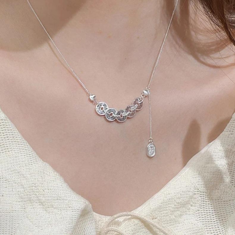 [YÊN LAM] Bộ trang sức Kim Tiền  –  Dây Chuyền & Lắc Tay Phiên Bản Xi Bền Màu – Hút Lộc, Giữ May 2