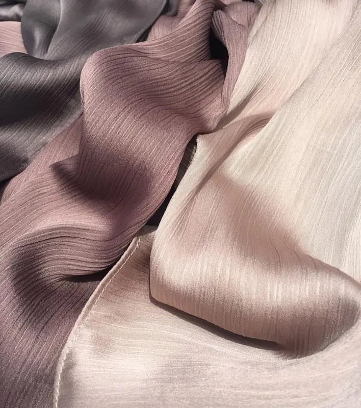 JACE-PASHMINA SILK CRADENZA Credenza Polos Premium Malay Silk Texture Shawl Rayya Satin Glossy Cardenza Jahit Tepi 8