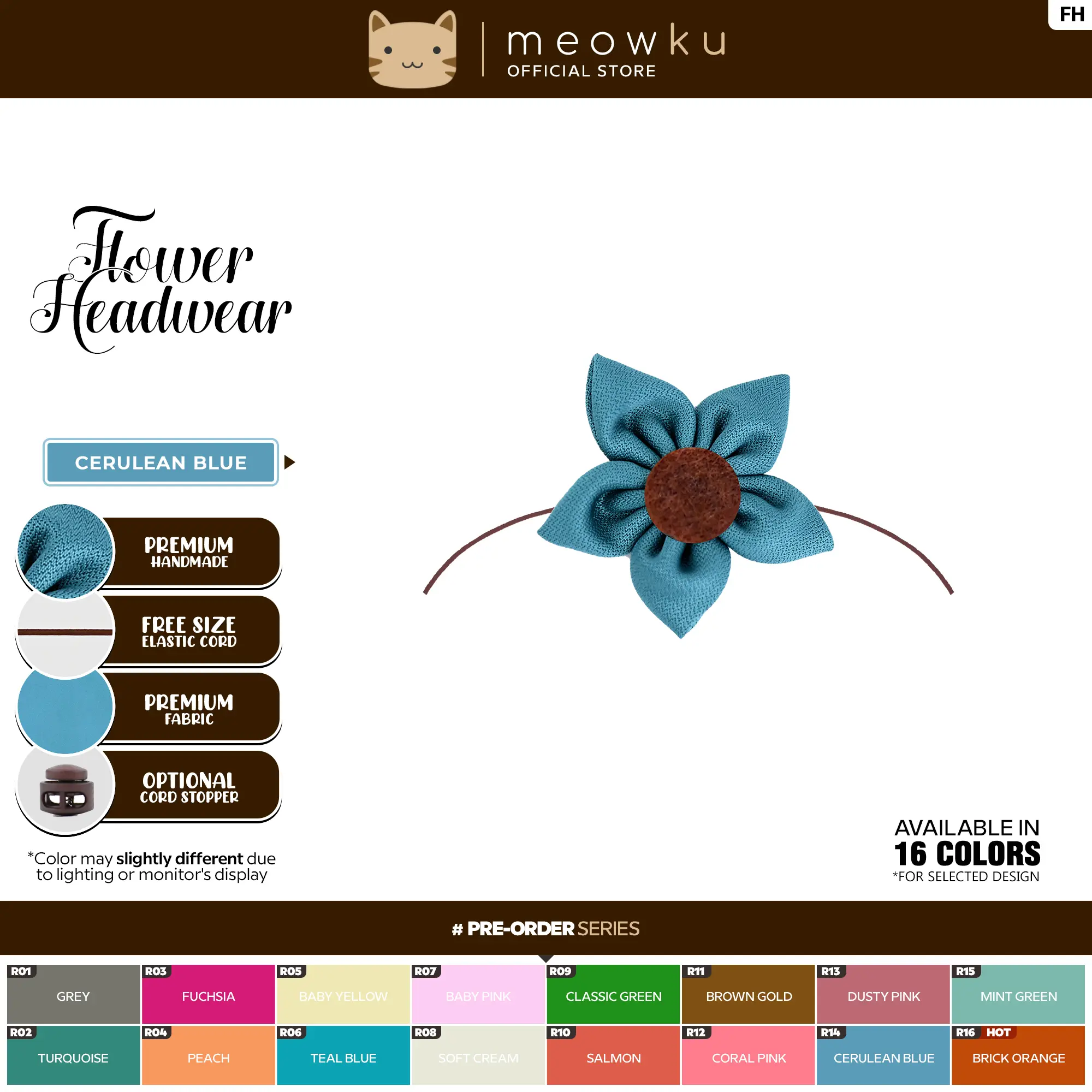 MEOWKU Flower Headwear (Aksessori Raya Kucing) - PO Series