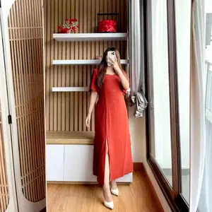Long Dress Crinkle Airflow Daster Jeswil Dress Wanita Kekinian Daster Crinkle Premium Midi Dress Korean style Daster Hot Wanita