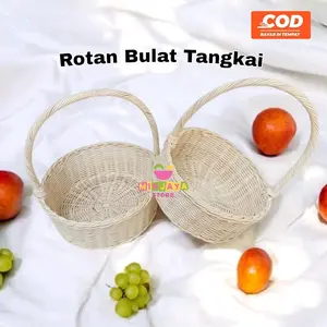 Keranjang Bulat Tangkai 20 cm untuk Parsel Buah dan Souvenir