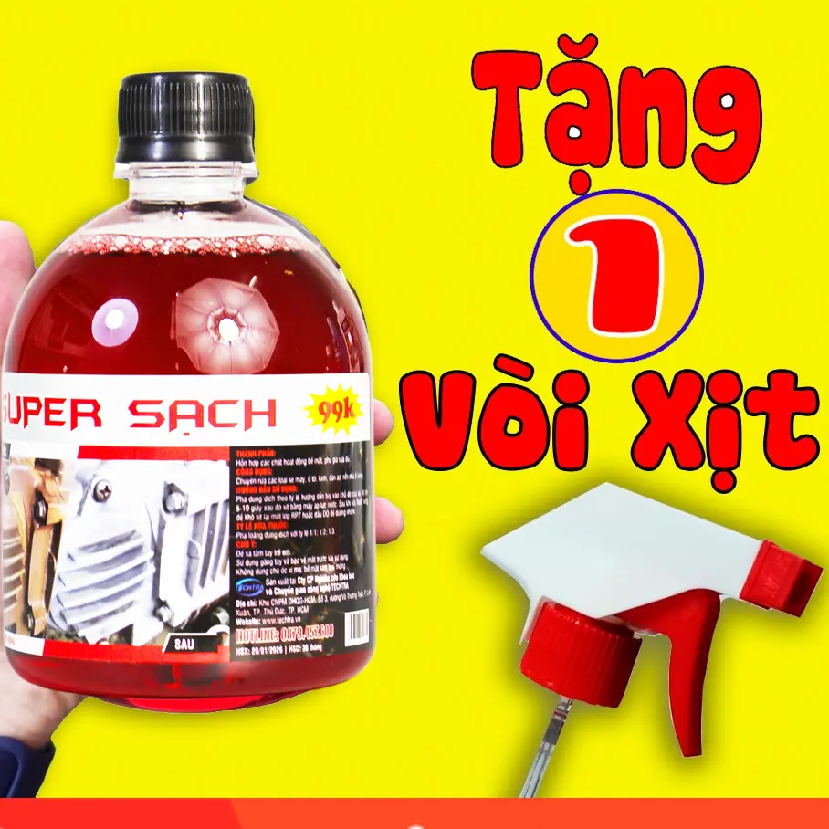 (Tặng vòi xịt) DUNG DỊCH TẨY RỬA ĐẦU BÒ LỐC MÁY KHÔNG CHẠM SIÊU MẠNH SUPER SẠCH TẨY RỈ SÉT