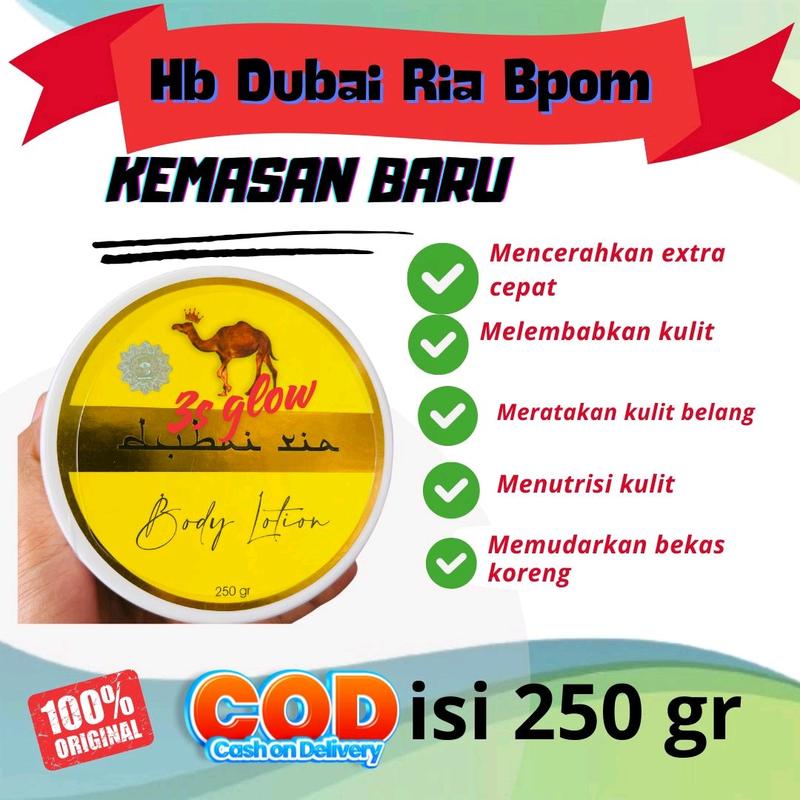 HB DUBAI RIA BPOM KEMASAN BARU BERAT 250 GRAM Lotion Memutihkan 0