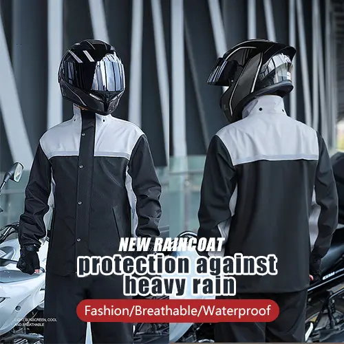 HNJ Raincoat Motorcycle Waterproof Rainsuit (Coat+Pants) Motor Reuseable Baju Hujan Outdoor