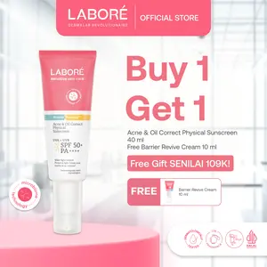 [Best Sunscreen by US Dermatologist] LABORÉ Sensitive Skin Care BiomeProtect™ Acne & Oil Correct Physical Sunscreen SPF50+ PA++++ 10ml 40ml - Acne Sunscreen Hijau Pertama Perlindungan Terkuat dari UVA UVB Aman Tidak Aneh Skincare Face SS Labore Sensitif