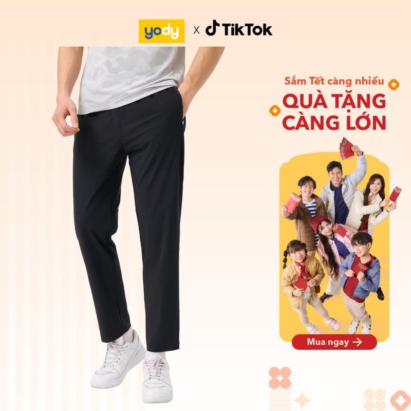 Quần gió dài nam quần thể thao nam YODY dáng suông vải co giãn mềm mại thông thoáng MATP25S005