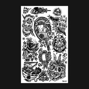 TM-Stiker tato temporer semi permanen anti air motif Old School TM-01