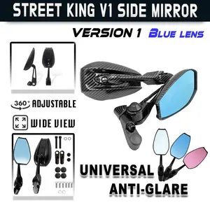 【ZACRO】S4 Spion Motor Cermin biru dan putih anti silau/dapat diputar 360 derajat