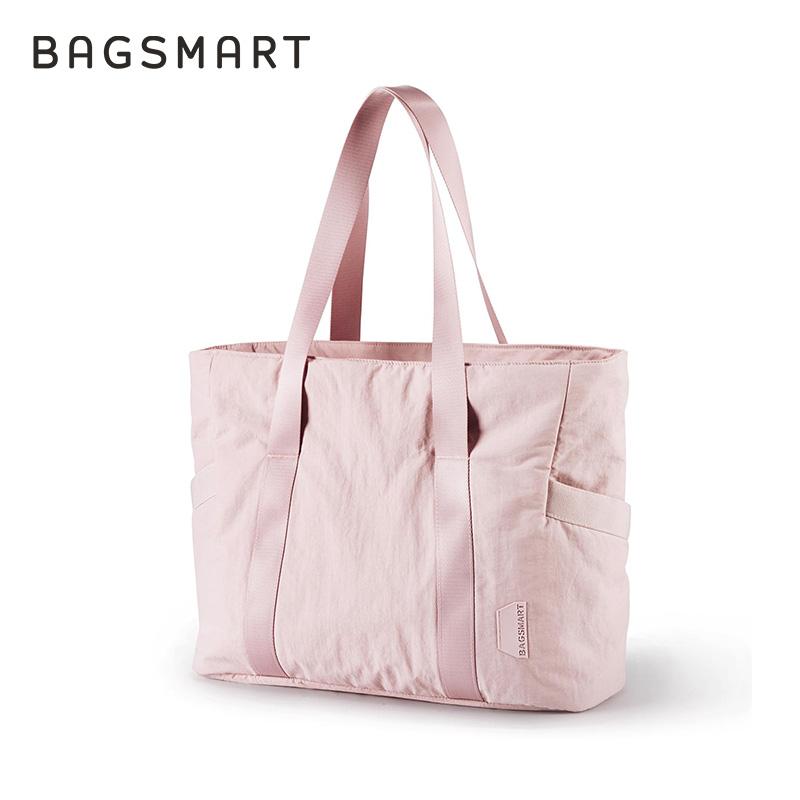 Túi Xách Du Lịch BAGSMART Túi Tote Đeo Vai Cho Nữ Túi Tập Gym Thể Dục Thể Thao Dung Tích Lớn Túi Vải Thô Đeo Chéo Cho Nữ Màu Hồng