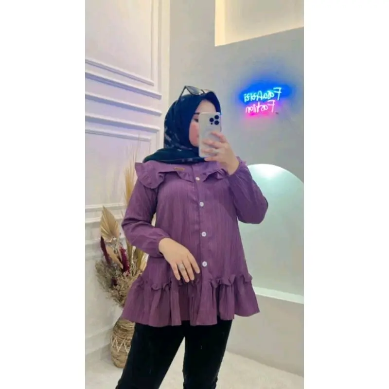 BLOUSE RUMBAI LADY CRUSH OVER SIZE Wanita 5