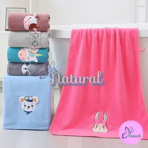 NATURAL - HANDUK ANAK 60x120CM TEBAL MIKROFIBER UKURAN- bahan mikrofiber menyerap air Microfiber