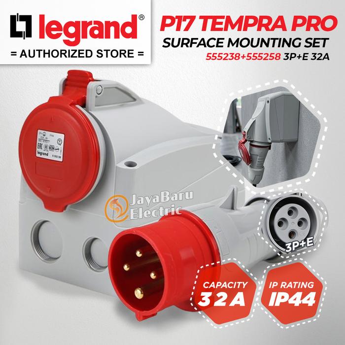 Promo [1 SET] LEGRAND P17 Tempra Pro Surface Mounting 3P+E 4 Pin 32A ...