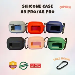 Case Casing Silicone Airpods A9 Pro/A8 Pro Silikon Polos Pelindung TWS Free Hook A9pro