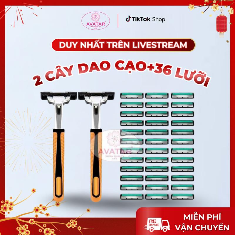 Bộ Dao Cạo 36 Lưỡi Bán Chạy Nhất Với 2 Tay Cầm Bộ Dụng Cụ Cạo Râu Hai Lưỡi Sản Xuất Tại Việt Nam Cạo Trơn Và Sạch Thân Thiện