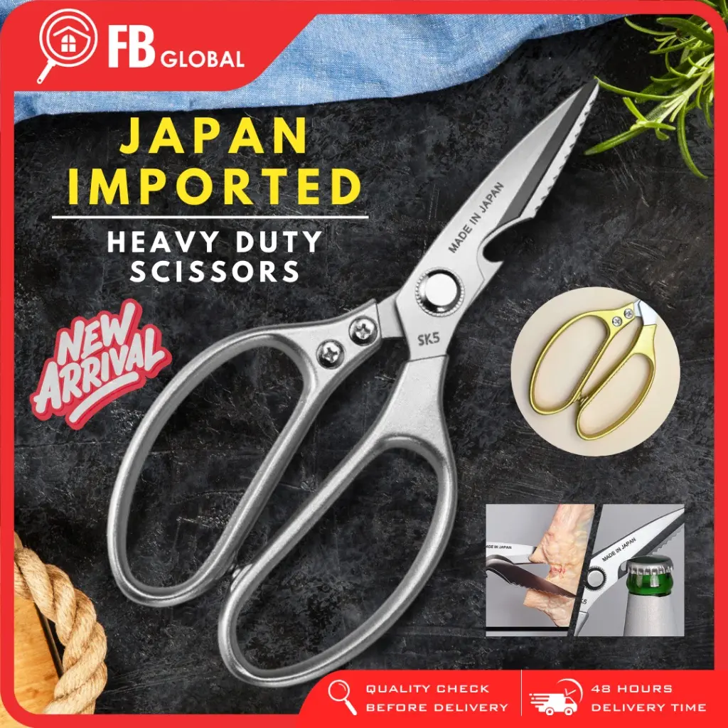 SK5 Scissors Japan Kitchen Scissors Heavy Duty Scissors Guting Gunting Pokok Gunting Dapur Gunting Ikan Tahan Lasak