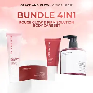 BUNDLE 4IN1 Grace And Glow Brightening - English Pear and Freesia - Rouge 540 (Body Wash + Body Serum + Deodorant Serum + Hair Mist/Clay Body Scrub)