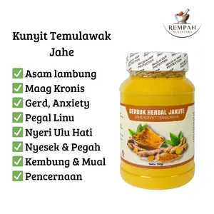 Jamu Herbal Rimpang Kunyit Temulawak Jahe Bubuk 150gr - Obat Sakit Asam Lambung Maag dan Gerd Anxiety Bahan Alami