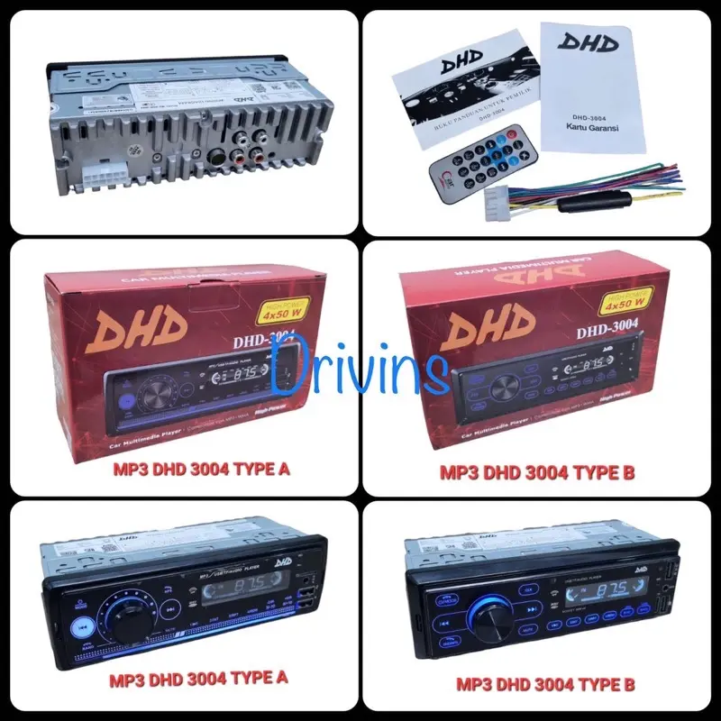 HEAD UNIT TAPE MOBIL SINGLE DIN MP3 BLUETOOTH 2 USB PORT DHD 3004 / DHD-3004 Car