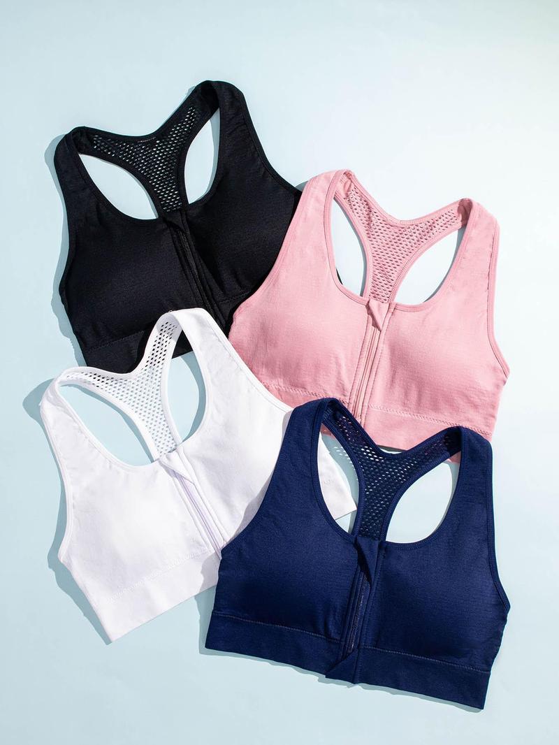 Product Introduction of Women's Solid Backless Wireless Sports Bra, Breathable Comfortable Seamless Front Zipper Bra, Activewear, Gymclothes, Ladies Lingerie for All Seasons 3