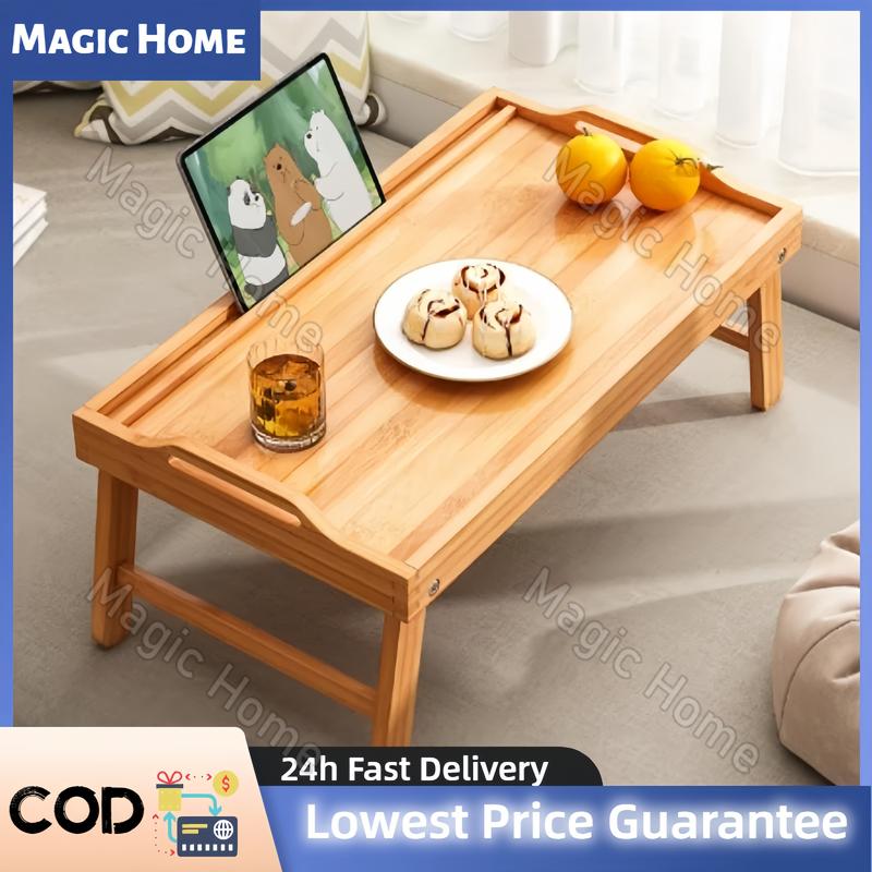 Magic Home-Foldable Bed Table Breakfast Tray Bamboo Practica - TikTok ...