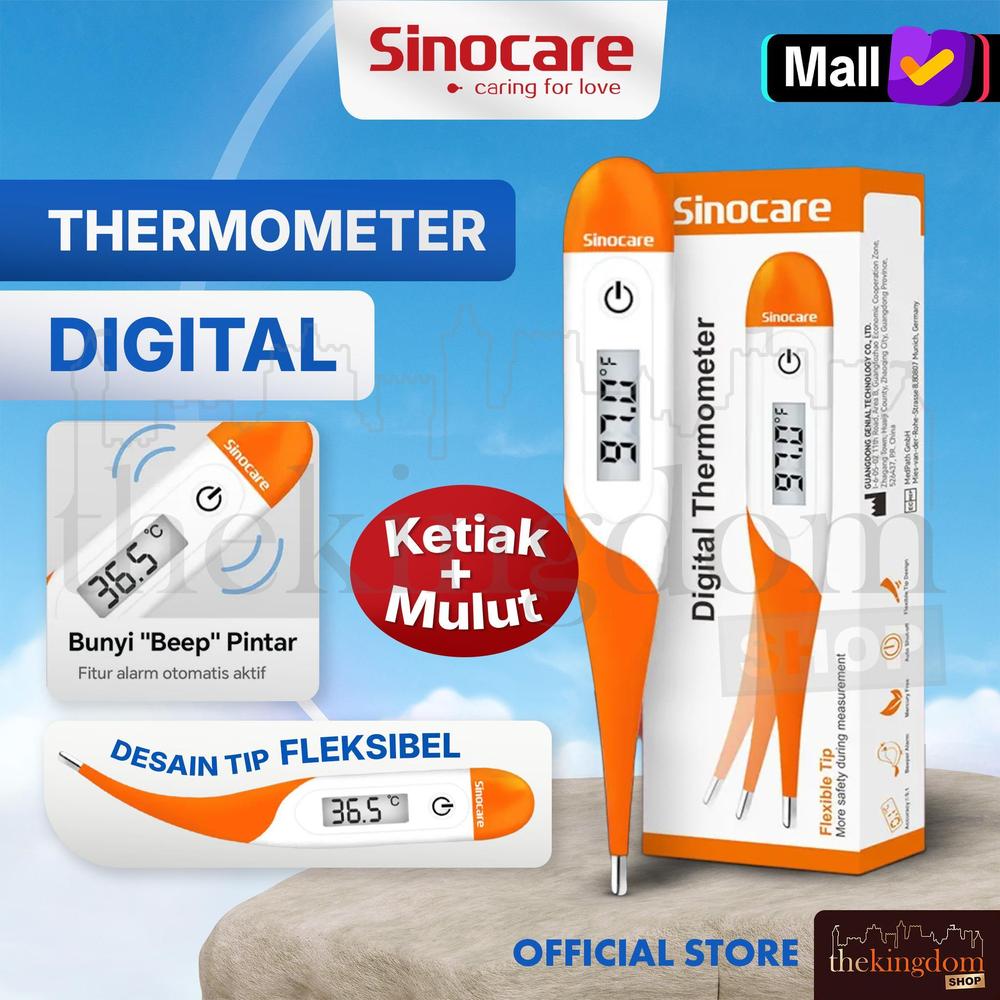Sinocare T15SC Digital Thermometer Orange Alat Cek Ukur Pengukur Suhu Tubuh Termo Ketiak Mulut Sensor Termometer Thermo Waterproof Tahan Air - Plastik