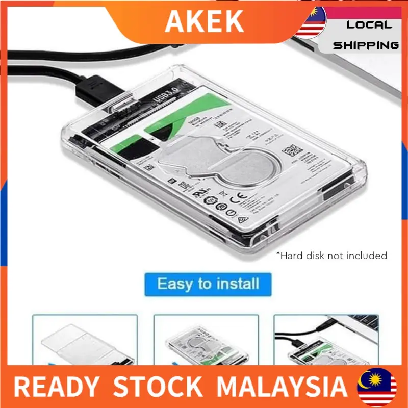 2.5 Inch HDD Case Transparent SATA To USB 3.1 Type-C UASP Accelerate SSD Case External Enclosure Supports UASP SATA