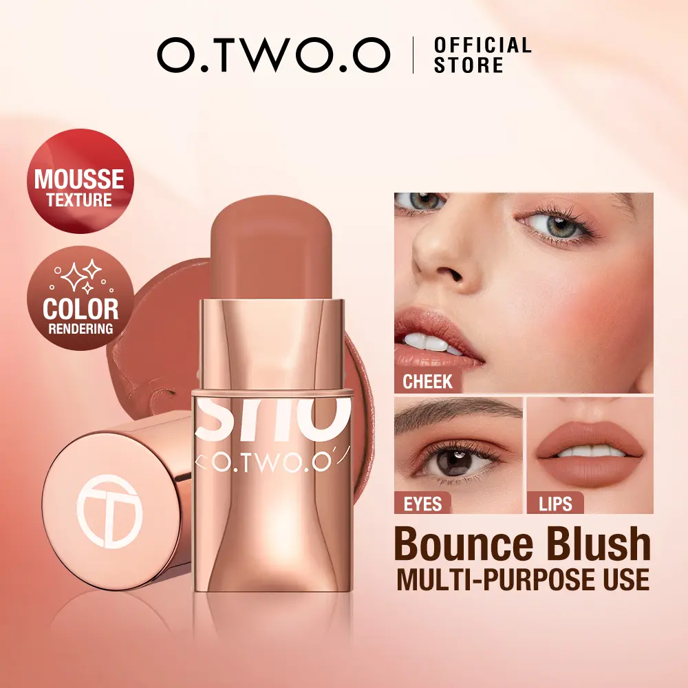 【live Campaign】 O.TWO.O Makeup Blush Stick Hydrating Gloss Lip & Cheek 6 Colors Beauty Cosmetics
