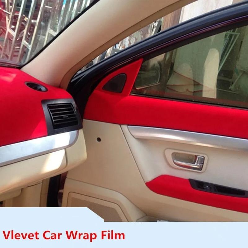 1 Roll of 100x30cm Suede Vinyl Wrap Velvet Vinyl Wrap Film Car Wrapping Sticker Bubble Free For Vehicle Interior Decal 4