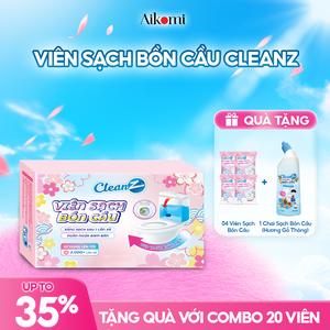 Viên Sạch Bồn Cầu CleanZ sạch khuẩn thơm mát làm sạch mảng bám khử mùi diệt vi khuẩn toilet thế hệ mới hương đào 50g/gói