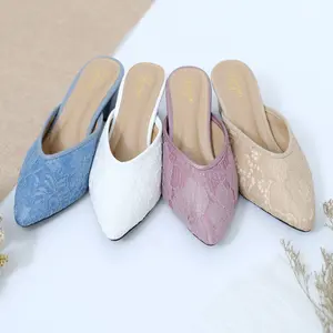 (24 warna ) Wedding Shoes 5cm Pengantin Wanita 35-45 Brukat Original sendal kondangan Heels emye cellene patris
